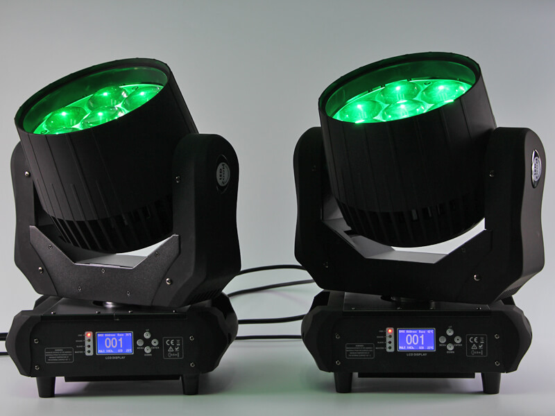 7 stücke 40w 4in1 LED-Bewegungskopf-Strahl Zoom-Waschen-Licht